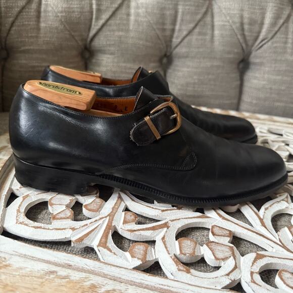 Salvatore Ferragamo Black Leather Buckle Shoes Men’s 9 E Wide main image 12